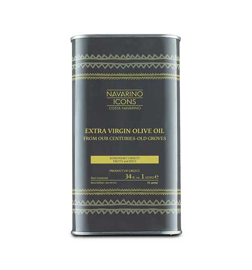Navarino Icons Extra Virgin Olive Oil in metal tin, 1000ml